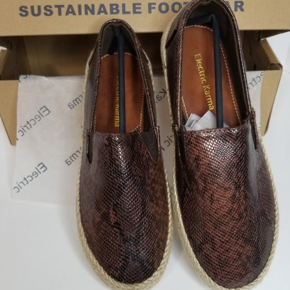 Electric Karma NWT Chocolate Python Espadrilles